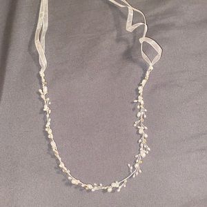 Bridal pearl and rhinestone head piece